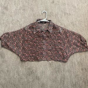 Crop Flower Blouse | 3/4 sleeve